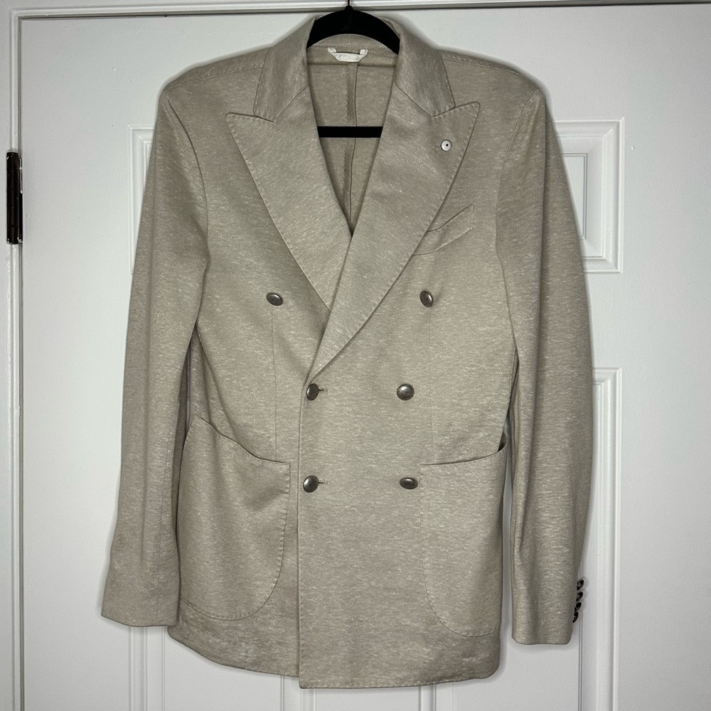 L.B.M. 1911 dandy jacket Women's Giacca Tom Doppiopetto size L in BE BEIGE LINEN